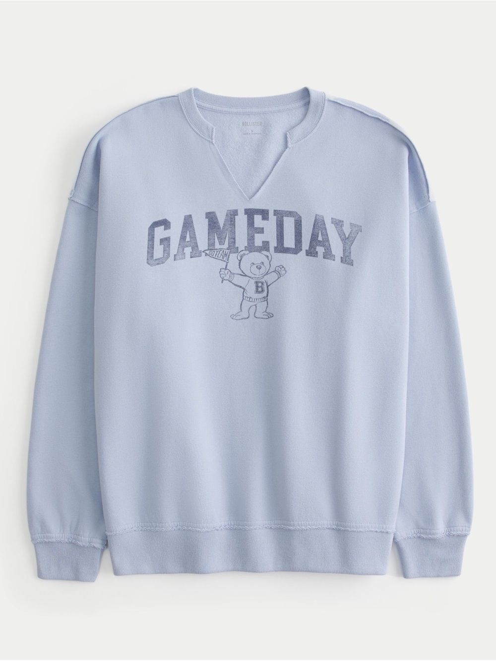 Oversized American Eagle Game-day Graphic Notch-Neck Sweatshirt
